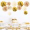 White Gold Party Decoration, 12 PCS White Gold Champagne Tissue Paper Pom Poms Paper Flowers for Wedding Bridal Baby Shower Engagement Birthday Prom Festival Party Supplies Visit the NICROHOME EUR Store